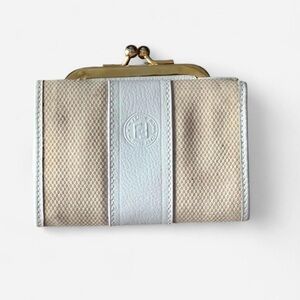 Fendi Beige and White Wallet
